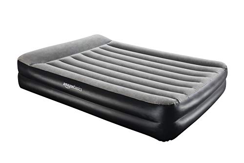 AmazonBasics - Cama hinchable con almohada, con bomba de aire incluida, doble, color gris AmazonBasics - Cama hinchable con almohada, con bomba de aire incluida, doble, color gris