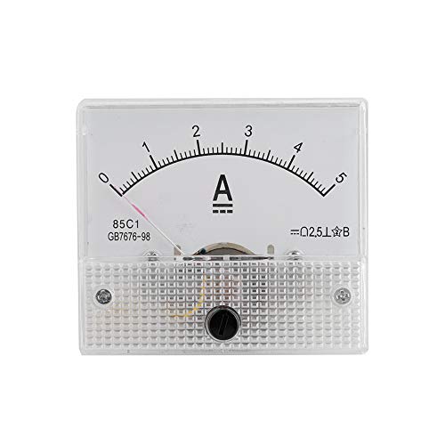 Amperímetro analógico de corriente mini Voltímetro,profesional 2.5 Precisión Voltaje Voltaje analógico Voltímetro Panel Amperímetro Corriente voltímetro de CC 85 Corriente analógica C1 (DC 0-5A)