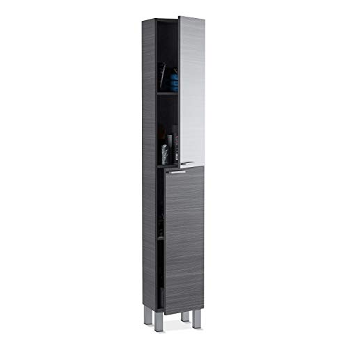 ARKITMOBEL 305260G, Columna de baño Koncept con 2 Puertas y 4 Patas, Color Gris Ceniza, Medidas: 182 cm (Alto) x 30 cm (Largo) x 25 cm (Fondo) ARKITMOBEL 305260G, Columna de baño Koncept con 2 Puertas y 4 Patas, Color Gris Ceniza, Medidas: 182 cm (Alto) x 30 cm (Largo) x 25 cm (Fondo)