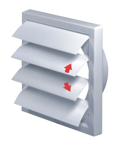 Awenta - Rejilla de ventilación (plástico, 125 mm, compuertas de gravedad), color blanco Awenta - Rejilla de ventilación (plástico, 125 mm, compuertas de gravedad), color blanco