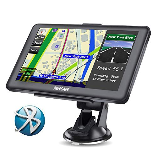 AWESAFE GPS para Coche de 7 Pulgadas Pantalla con Bluetooth, Gratis de Mapa de Europa Toda la Vida AWESAFE GPS para Coche de 7 Pulgadas Pantalla con Bluetooth, Gratis de Mapa de Europa Toda la Vida