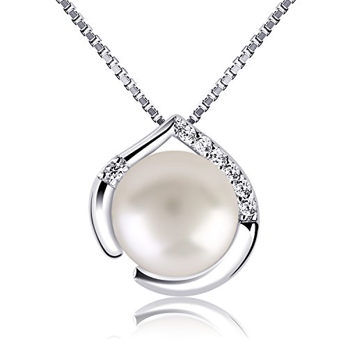 B.Catcher Perla Collar Mujer Plata de Ley 925 con Para Originales Cadena 45cm Longitud B.Catcher Perla Collar Mujer Plata de Ley 925 con Para Originales Cadena 45cm Longitud