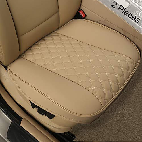 BLACK PANTHER Funda Asiento Coche,Borde de Envoltura Completo,Protector para Funda Asiento Coche Delantero(W 21.26''*D 20.87”)(2 Pieza,Beige)