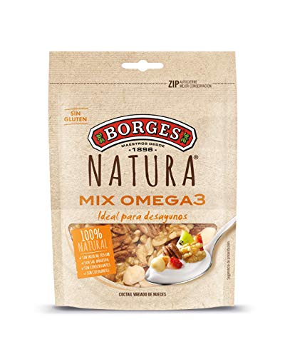 Borges Natura - cocktail variado de nueces crudas (pecana, de california y de macadamia) bolsa 100 g
