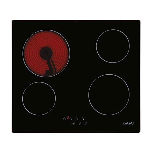 Cata T 604 T 604-Placa Vitrocerámica T604 con 4 Zonas De Cocción, 1800 W, Vidrio y cerámica, Negro