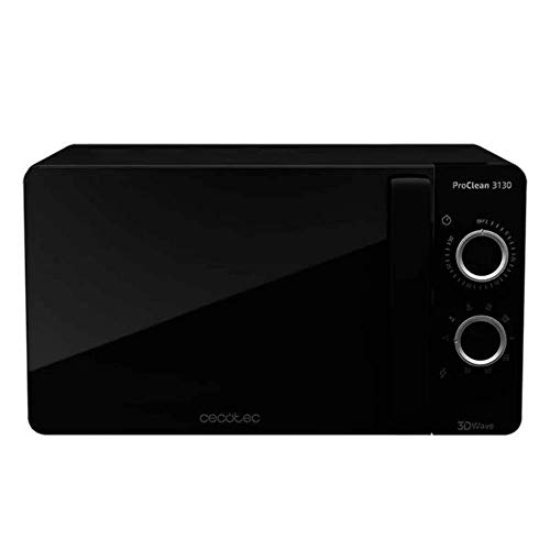 Cecotec Microondas con Grill ProClean 3130. Capacidad de 20l, Revestimiento Ready2Clean, 700 W de Potencia, Grill 800W, 6 Niveles, Temporizador 30 min, Modo Descongelar, Acabado Negro Cecotec Microondas con Grill ProClean 3130. Capacidad de 20l, Revestimiento Ready2Clean, 700 W de Potencia, Grill 800W, 6 Niveles, Temporizador 30 min, Modo Descongelar, Acabado Negro