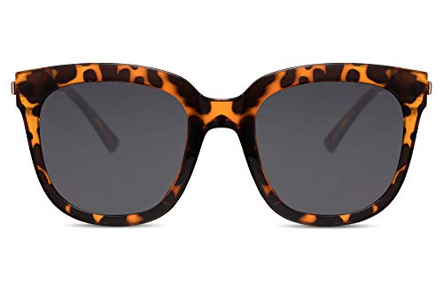 Cheapass Gafas de Sol Mujer Gafas Oversize Montura Leopardo con Cristales Oscuros Protección UV400