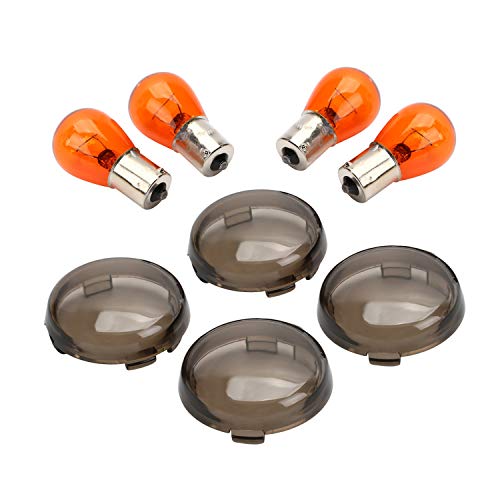 CICMOD 4 Piezas Motocicleta Gire Luz de Señal Bombillas Ambar Lente de Humo Cubre para Harley Sportster 883 1200 XL XR 2002 hasta CICMOD 4 Piezas Motocicleta Gire Luz de Señal Bombillas Ambar Lente de Humo Cubre para Harley Sportster 883 1200 XL XR 2002 hasta