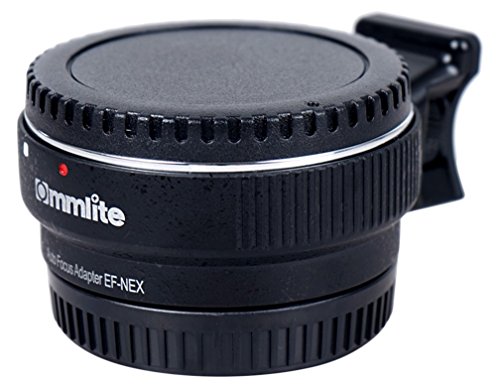 Commlite Auto Enfoque EF-NEX EF-E Adaptador de Montaje de Objetivo con Montura para Canon EF EF-S Objetivo Sony E Monte NEX 3/3N/5N/5R/7/A7 A7R Marco Completo, Color Negro