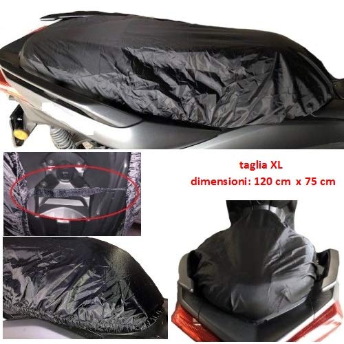 Compatible con Triumph Sprint 1050 ST Tela Cubre Asiento Impermeable Tejido Oxford TG. Funda Impermeable XL para Asiento de Moto Scooter maxiscooter Universal 120 x 75 cm