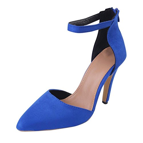 Covermason Zapatos Sandalias mujer verano 2018, tacones tobillo de mujer(40EU,Azul)