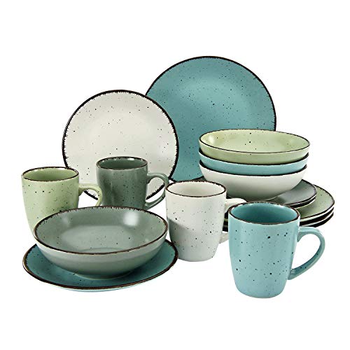 CreaTable, 22234, serie FASHION, juego de vajilla, servicio combinado 16 piezas, cerámica de gres CreaTable, 22234, serie FASHION, juego de vajilla, servicio combinado 16 piezas, cerámica de gres