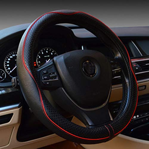 Cubierta de volante de cuero de microfibra 15 pulgadas negra Cubierta de volante de cuero de microfibra 15 pulgadas negra