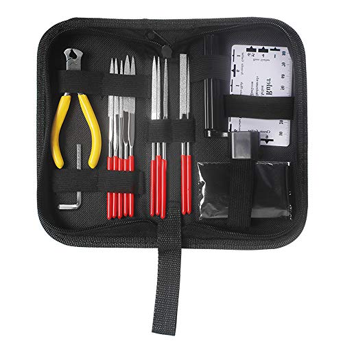 Cuidado de La Guitarra y Mantenimiento Accesorios Juego de Herramientas Kit Con Aguja de Guitarra Cuerda Acción Regla Calibrador de Cuerda Para Guitarra Instrumentos de Cuerda de Bajo Ukelele 15 Pcs