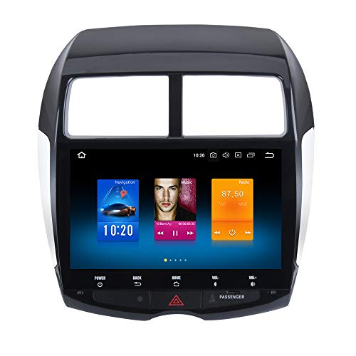 Dasaita 10.2" Android 9.0 1 Din Radio Pantalla para Coche 4G RAM 32G ROM para Mitsubishi ASX 2010 2011 2012 Peugeot 4008 Citroen C4 Aircross Autoradio con GPS Soporte WiFi DAB+ FM/AM Mandos de Volante