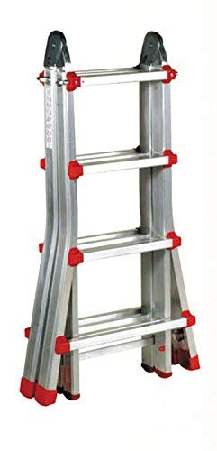 Escalera Articulada Telescópica Plegable 4+3 en 2 Tramos Profesional de Aluminio. Escada Articulada Telescópica (Hasta 14 Peldaños/Até 14 degraus) Escalera Articulada Telescópica Plegable 4+3 en 2 Tramos Profesional de Aluminio. Escada Articulada Telescópica (Hasta 14 Peldaños/Até 14 degraus)