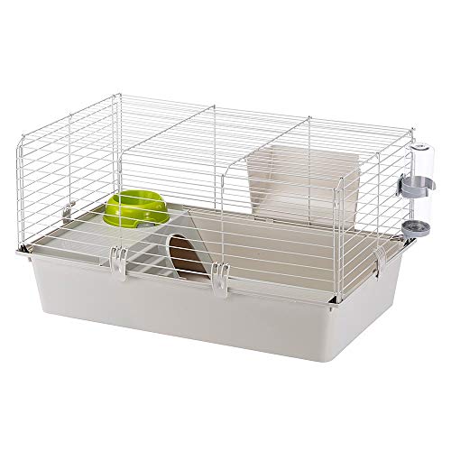 Ferplast Espaciosa Jaula para Conejillos de Indias CAVIE 80, Sistema de Cierre de Seguridad, Accesorios incluidos, de Alambre Pintado Gris y plástico, 77 x 48 x h 42 cm Ferplast Espaciosa Jaula para Conejillos de Indias CAVIE 80, Sistema de Cierre de Seguridad, Accesorios incluidos, de Alambre Pintado Gris y plástico, 77 x 48 x h 42 cm
