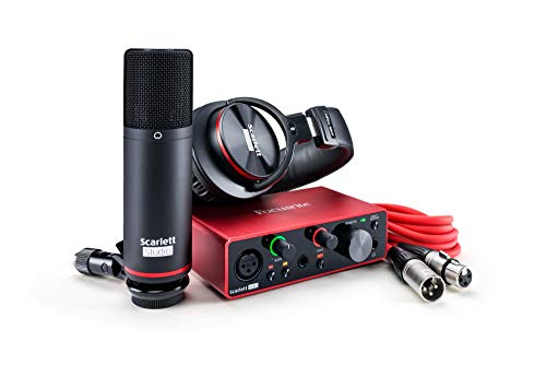Focusrite Scarlett Solo Studio 3rd Gen, Interfaz de Audio, Micrófono de Condensador y Auriculares, USB