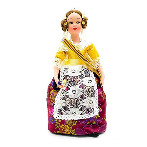 Folk Artesanía Muñeca Porcelana 30 cm Modelo Valenciana Fallera. Nueva en su Caja Original