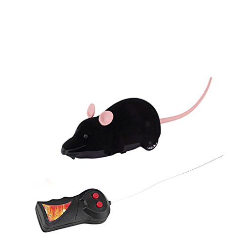 Gracioso gato perro juguetes simulación de control remoto ratón niños juguetes orejas al azar, Negro