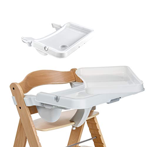 Hauck Alpha Tray - Set 3 en 1 / bandeja de comer regulable y extraíble, combinable con trona de madera evolutiva Alpha+ y Beta+ de HAUCK, con bordes elevados y portavaso, blanco Hauck Alpha Tray - Set 3 en 1 / bandeja de comer regulable y extraíble, combinable con trona de madera evolutiva Alpha+ y Beta+ de HAUCK, con bordes elevados y portavaso, blanco