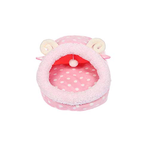 HENGXIANG Perrera, Nido de Mascotas, Camada de Gatos, Otoño e Invierno, Nido cálido, Peluche, VIP, Pomerania, Casa de Perro, Casa de Gato, con cojín, (Color : Pink, Size : S) HENGXIANG Perrera, Nido de Mascotas, Camada de Gatos, Otoño e Invierno, Nido cálido, Peluche, VIP, Pomerania, Casa de Perro, Casa de Gato, con cojín, (Color : Pink, Size : S)