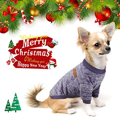 Idepet - Sueter para mascota, gato o perro, forro polar para cachorro mediano azul marino y gris Idepet - Sueter para mascota, gato o perro, forro polar para cachorro mediano azul marino y gris