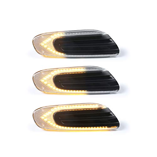 Intermitentes laterales LED OZ-LAMPE 2 X dinámica LED Intermitentes laterales ámbar 36 SMD con no polaridad CAN-bus Libre de errores OE Socket clara para BM-W MINI COOPER F55 F56 F57 2014-2017