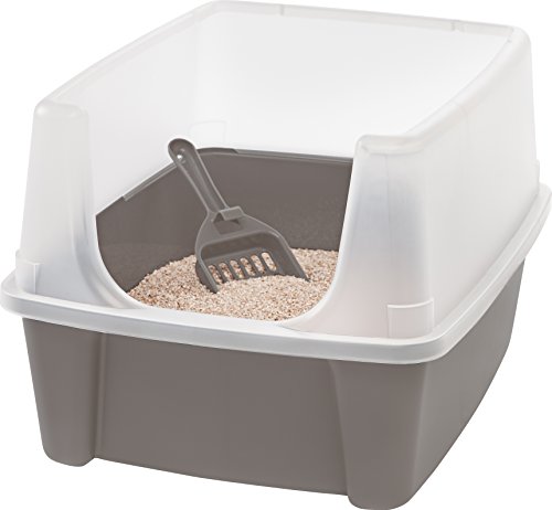 Iris Ohyama, arena para gatos con pala - Cat Litter Box - plástico, castaño, 38 x 48,5 x 30,5 cm Iris Ohyama, arena para gatos con pala - Cat Litter Box - plástico, castaño, 38 x 48,5 x 30,5 cm