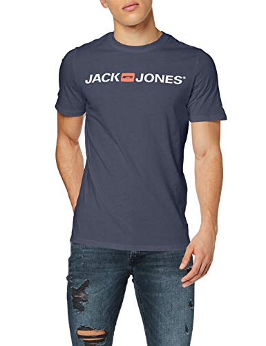 Jack & Jones Jjecorp Logo tee SS Crew Neck Noos Camiseta, Azul (Navy Blazer Detail: Slim Fit), Small para Hombre