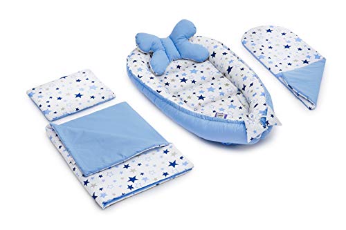 Jukki - Juego de almohada para recién nacidos (100% algodón, hecho a mano), para bebés de 0 a 8 meses (50 x 90)