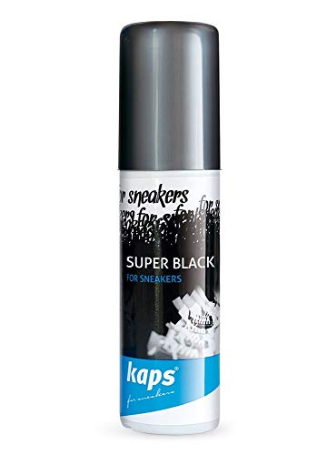 Kaps Tinte Restaurador Color Negro para Zapatillas de Deporte y Calzado Informal, Cuero y Textil, Super Black, 75 ml