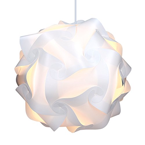 kwmobile Lámpara puzzle DIY 30 piezas - Lámpara de techo blanca con cable de 90CM y fijación E27 - Iluminación y decoración - Tamaño XL kwmobile Lámpara puzzle DIY 30 piezas - Lámpara de techo blanca con cable de 90CM y fijación E27 - Iluminación y decoración - Tamaño XL