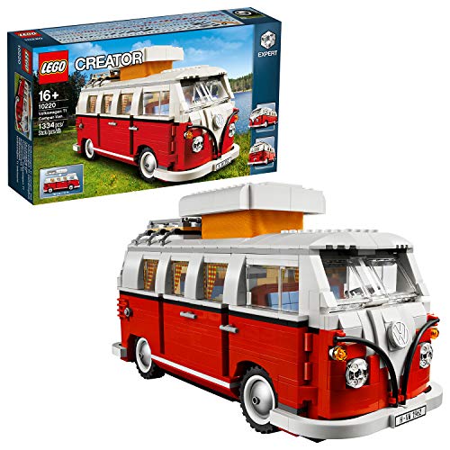 LEGO Creator Expert-Furgoneta Volkswagen T1, Juguete de construcción de Camper Van Blanca y roja (10220)