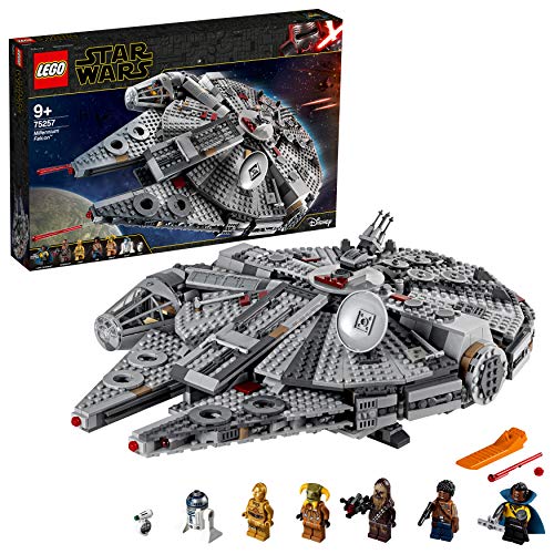 LEGO Star Wars TM - Halcón Milenario, Juguete de Construcción de Nave Espacial, Incluye Minifiguras de Finn, Chewbacca, Lando, C-3PO, R2-D2 y otros, Inspirado en La Guerra de Las Galaxias (75257)