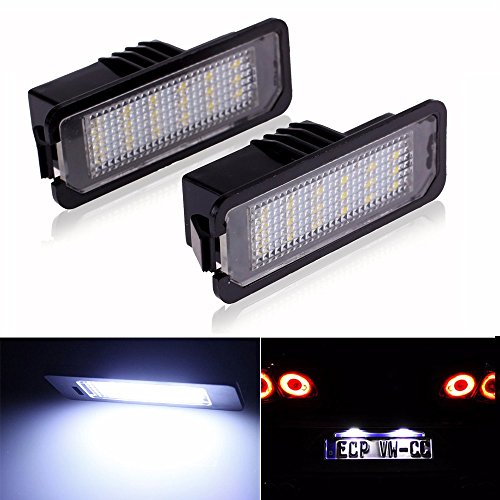 LITTOU 2 X Luz de Matricula 18 LED SMD LED traseras CanBus error free Para golf 4 ,5, 6 ,7, polo