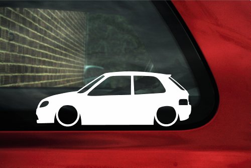 Lowered car silhouette sticker - for Citroen Saxo (phase 2) vts,vtr