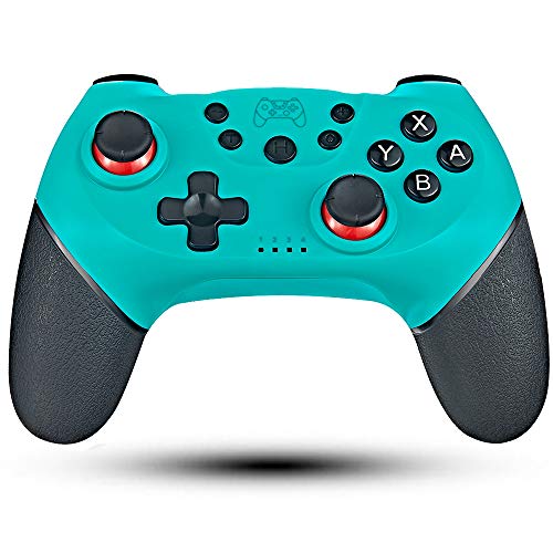 Maegoo Mando Inalámbrico para Nintendo Switch, Bluetooth Wireless Nintendo Switch Pro Mando Controlador Gamepad Joypad Joystick Admite Sensor 6 Gyro Axis, Turbo y Dual Motor Vibration (Azul)