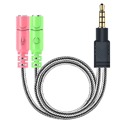 MillSO 3.5mm Audio Jack Y Cable - Adaptador para auriculares (3.5mm Jack estéreo a 2x 3.5mm Jack) para auriculares para juegos, Xbox One, PS4, Smartphones y Laptop - 20CM