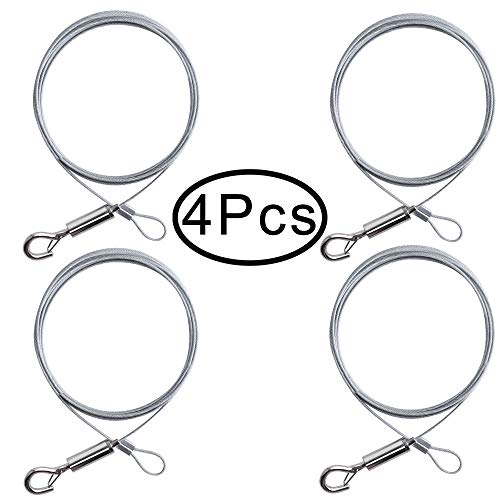 Mukum 4 Piezas Cable Para Colgar En La Foto - Cable De Acero Inoxidable 1.5 Mm×2 m Ajustable Con Lazo y Gancho Cuerda De Alta Resistencia Para Accesorios De Iluminación/Lámparas Soporta Hasta 30 Kg Mukum 4 Piezas Cable Para Colgar En La Foto - Cable De Acero Inoxidable 1.5 Mm×2 m Ajustable Con Lazo y Gancho Cuerda De Alta Resistencia Para Accesorios De Iluminación/Lámparas Soporta Hasta 30 Kg