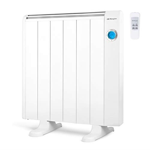 Orbegozo RRE 1010 A Emisor Térmico Bajo Consumo, 6 Elementos de Calor, Pantalla Digital LCD, Mando a Distancia, Funcionamiento Programable, 1000 W, Aluminio, Color Blanco Orbegozo RRE 1010 A Emisor Térmico Bajo Consumo, 6 Elementos de Calor, Pantalla Digital LCD, Mando a Distancia, Funcionamiento Programable, 1000 W, Aluminio, Color Blanco