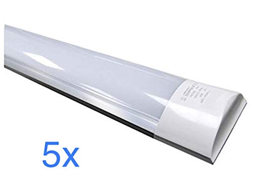 Pack 5x Luminaria Lámpara de Techo 120cm. 40w. Color Blanco Frío (6500K). 3300 Lumenes. A prueba de polvo. A++