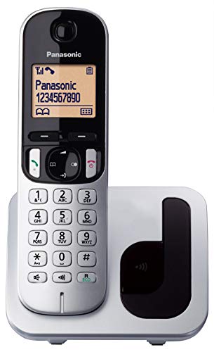 Panasonic KX-TGC210 - Teléfono fijo inalámbrico (LCD, identificador de llamadas, agenda de 50 números, tecla de navegación, modo ECO, reducción de ruido), Plata, TGC21 Solo Panasonic KX-TGC210 - Teléfono fijo inalámbrico (LCD, identificador de llamadas, agenda de 50 números, tecla de navegación, modo ECO, reducción de ruido), Plata, TGC21 Solo