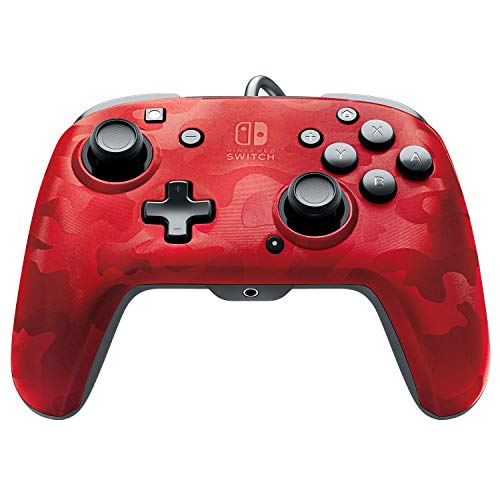 PDP - Mando Pro Faceoff Deluxe + Audio Chat Camo Rojo (Nintendo Switch)