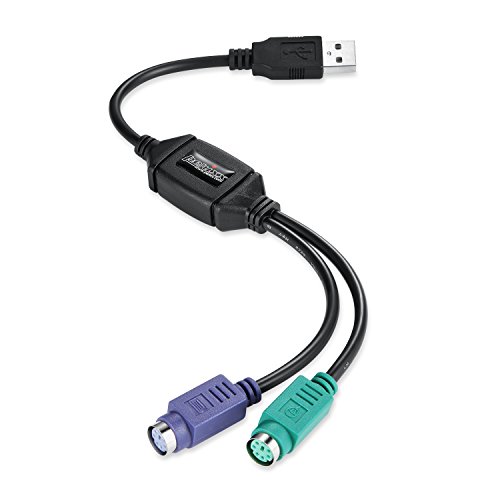 Perixx peripro-401 PS2 a USB Adaptador – para Teclado y ratón con PS2 Interfaz – Apoyo PS2 Puerto de conmutador KVM – Integrado USB IC