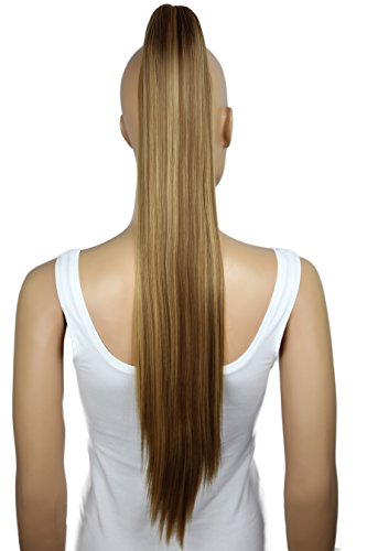 PRETTYSHOP Clip de en las extensiones postizos extensiones de cabello pelo liso largo hechos de fibras sintéticas resistentes al calor 70 cm marrón rubio mezcla # 6H27 H165 PRETTYSHOP Clip de en las extensiones postizos extensiones de cabello pelo liso largo hechos de fibras sintéticas resistentes al calor 70 cm marrón rubio mezcla # 6H27 H165