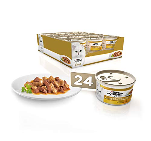 Purina Gourmet Gold Bocaditos en Salsa comida para gatos con Pollo e Higado 24 x 85 g