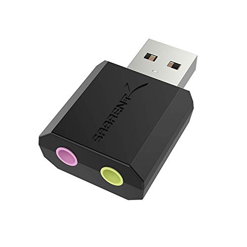 Sabrent Adaptador de USB Externo para estéreo [Tarjeta de Sonido USB] para Windows y Mac. Plug and Play. No Necesita Unidades. (AU-MMSA)
