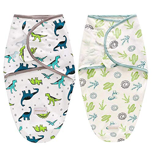 SaponinTree 2Pcs Envoltura Swaddle Manta, Saco de Dormir Manta de Arrullo Cobija, Unisexo 100% Algodón para Bebes Recien Nacidos 0-6 meses (Azul)