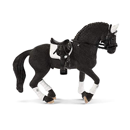 Schleich- Figura Caballo Semental Frisón, Concurso Ecuestre, 18 cm.